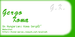 gergo koma business card
